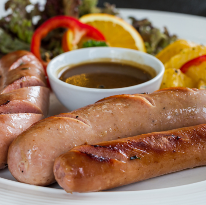 Honey and mustard glazed Scott’s of Ormskirk Chipolata Sausages