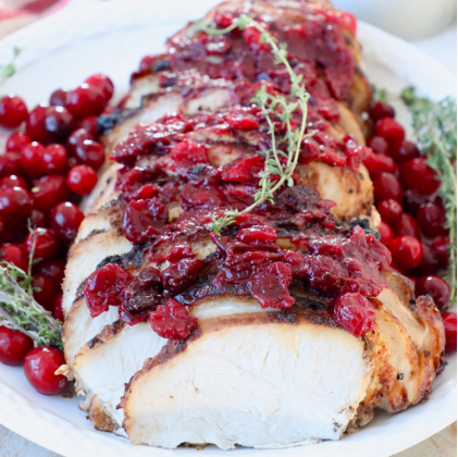 Roast turkey breast, cranberry relish