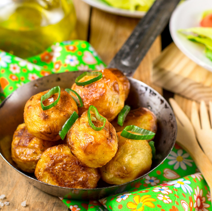 Warm new potatoes with chive butter