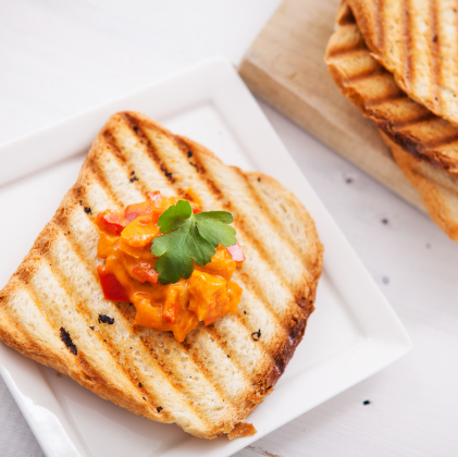 Selection of freshly made sandwiches on various breads